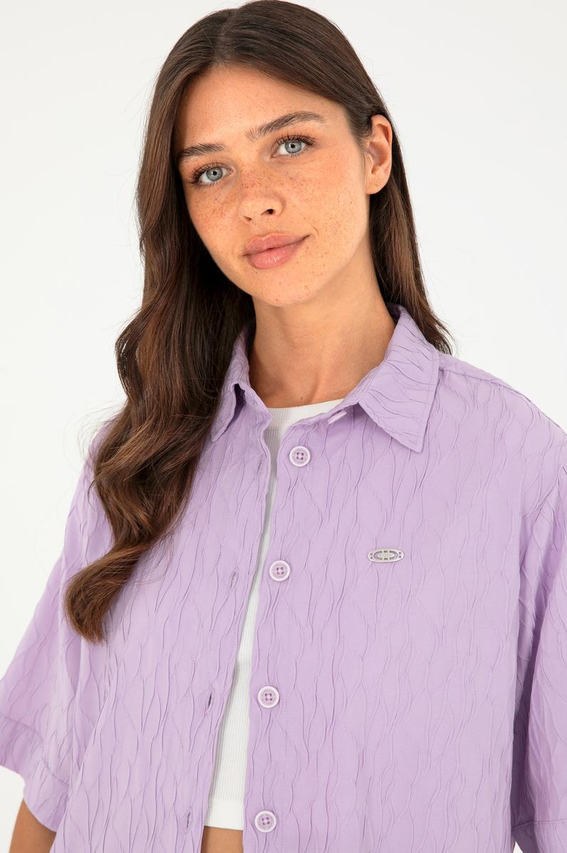 Kadın Lila Uzun Kollu Gömlek