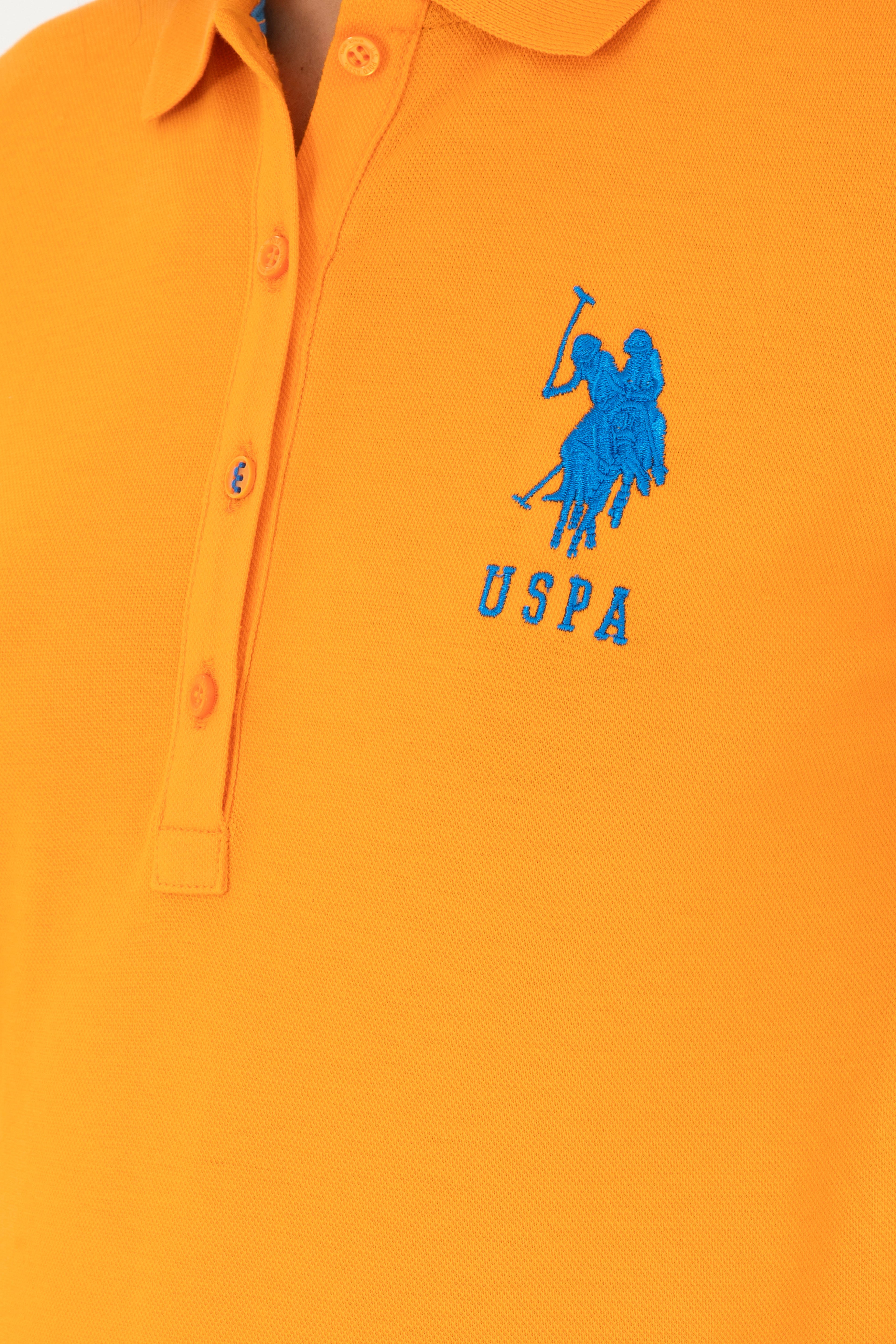 Kadın Turuncu Basic Polo Yaka Tişört - Image 7