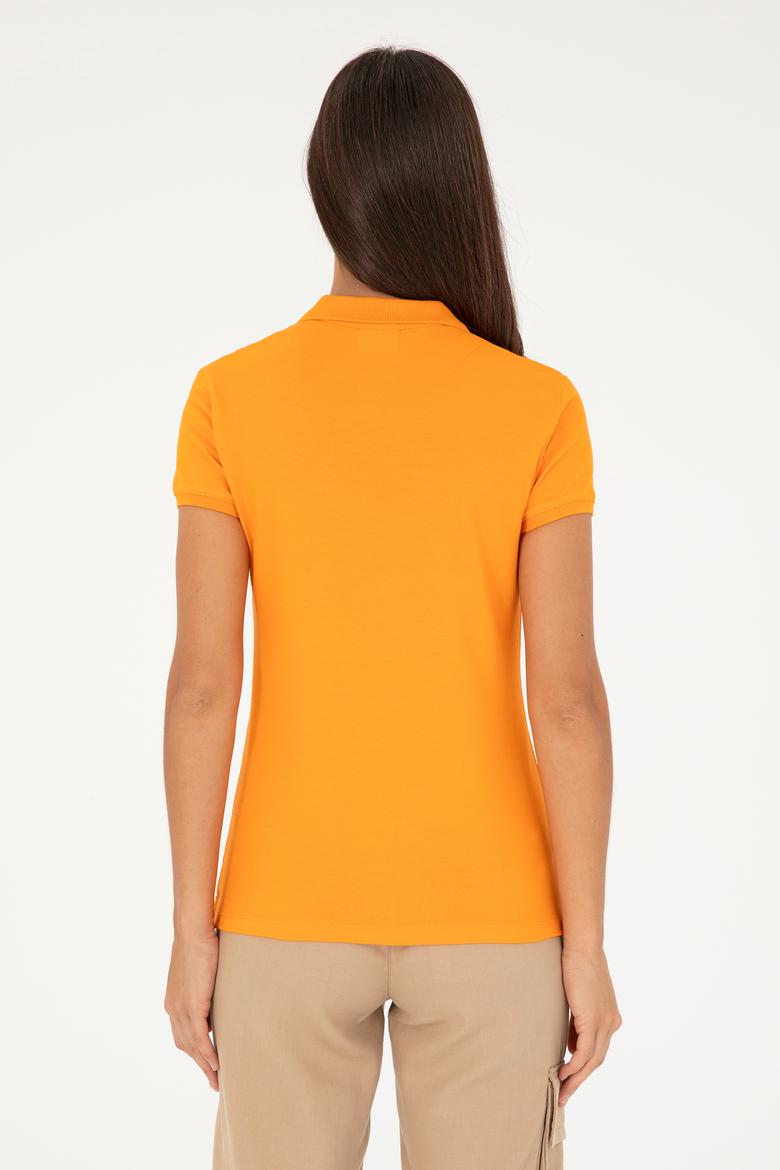 Kadın Turuncu Basic Polo Yaka Tişört - 50280063017