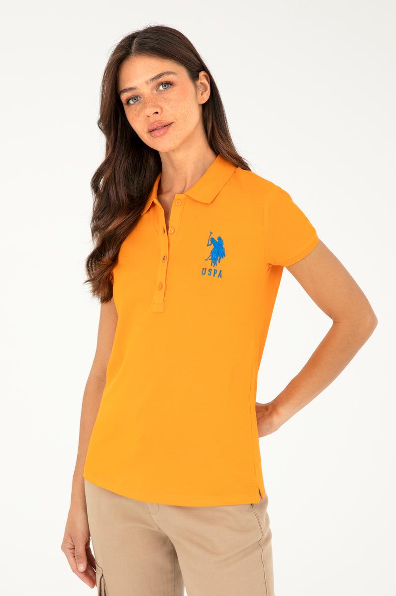 Kadın Turuncu Basic Polo Yaka Tişört
