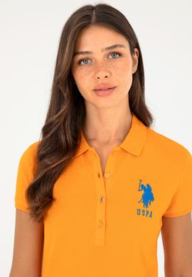 Kadın Turuncu Basic Polo Yaka Tişört - 50280063017