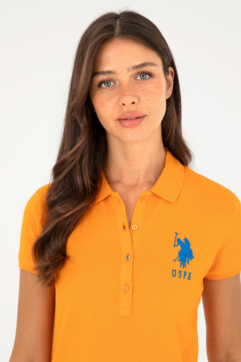 Kadın Turuncu Basic Polo Yaka Tişört - 50280063017