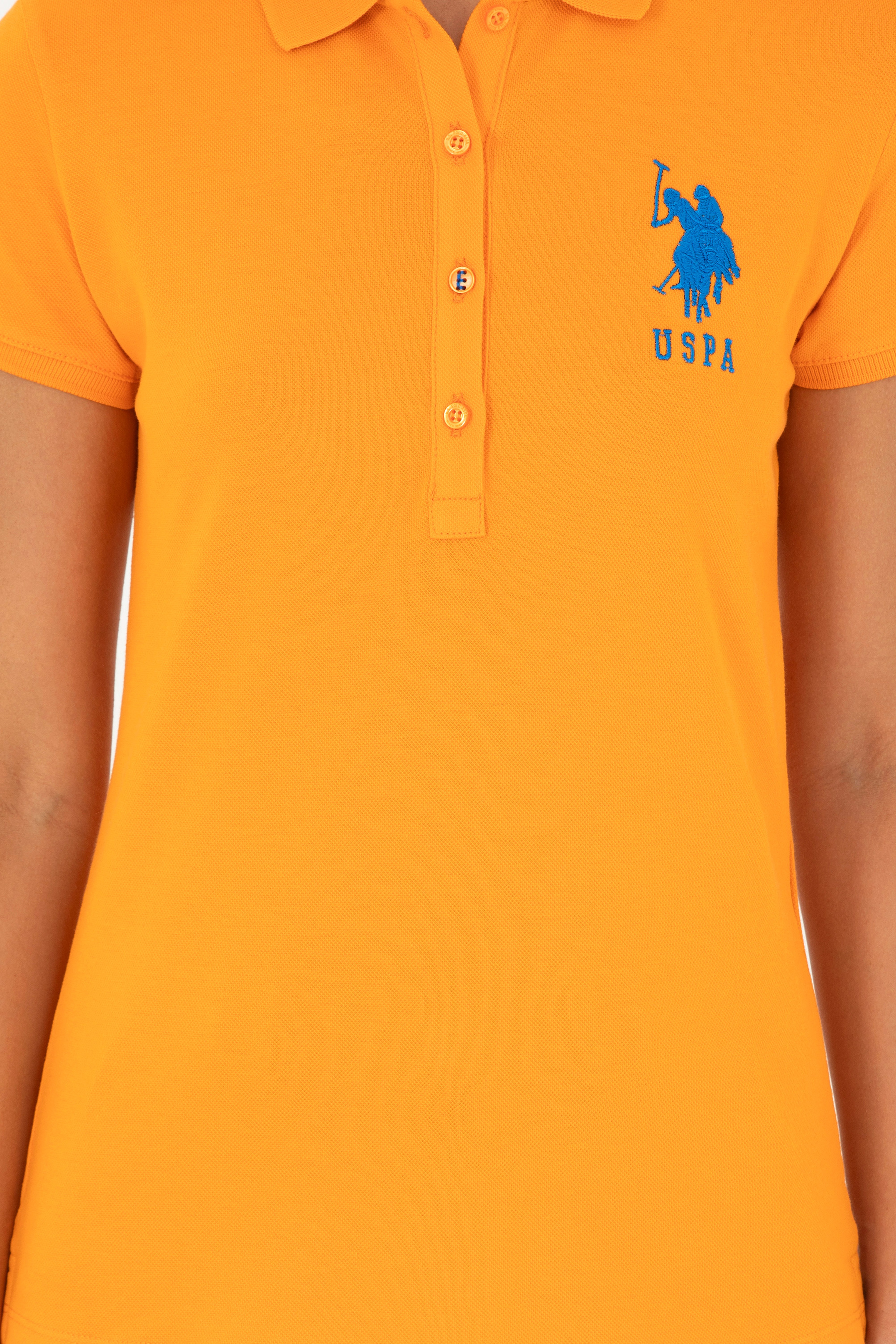Kadın Turuncu Basic Polo Yaka Tişört