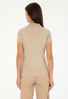 Kadın Açık Haki Basic Polo Yaka Tişört - 50280071219