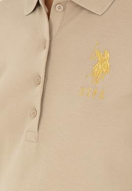 Kadın Açık Haki Basic Polo Yaka Tişört - 50280071219