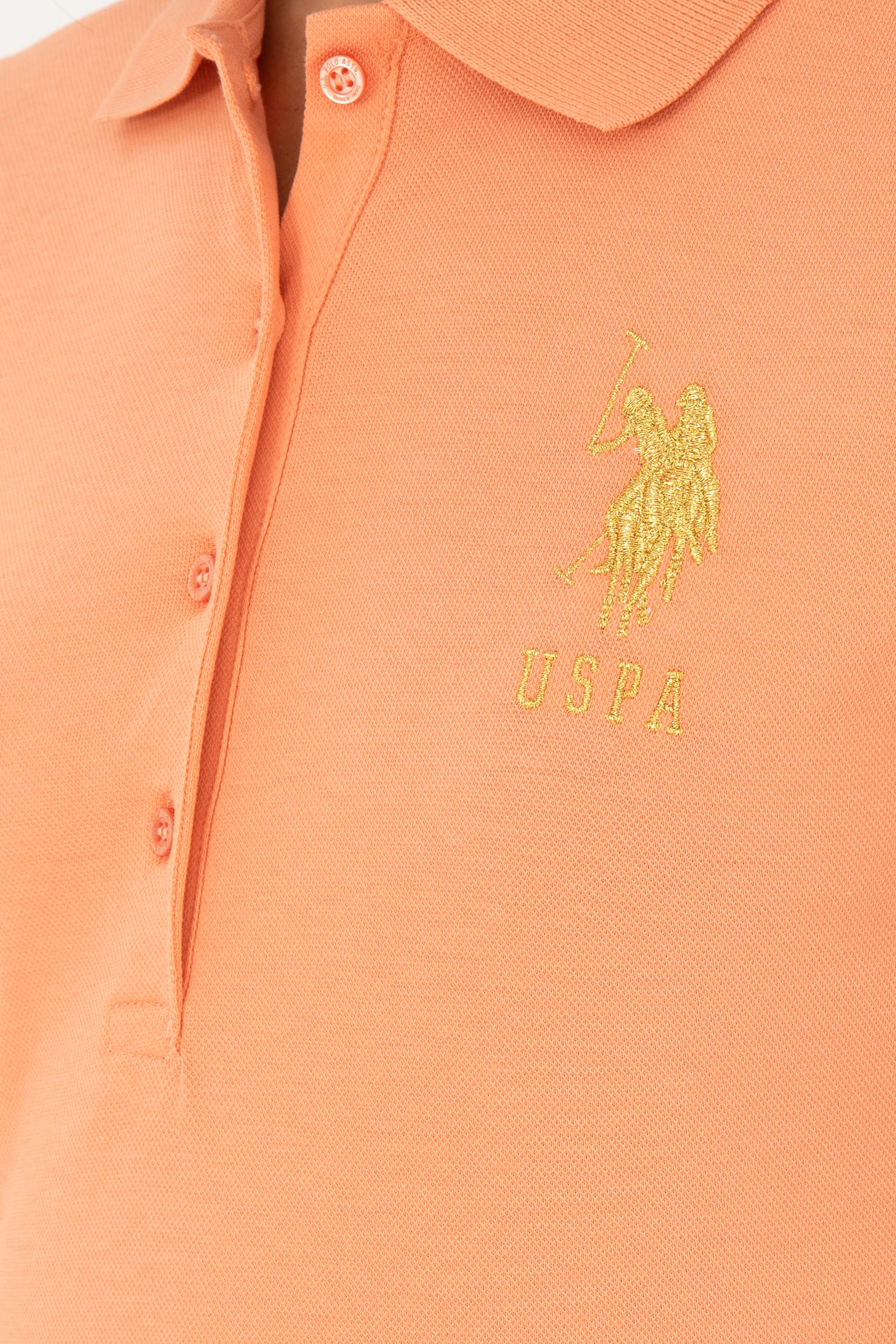 Kadın Somon Basic Polo Yaka Tişört - Image 7