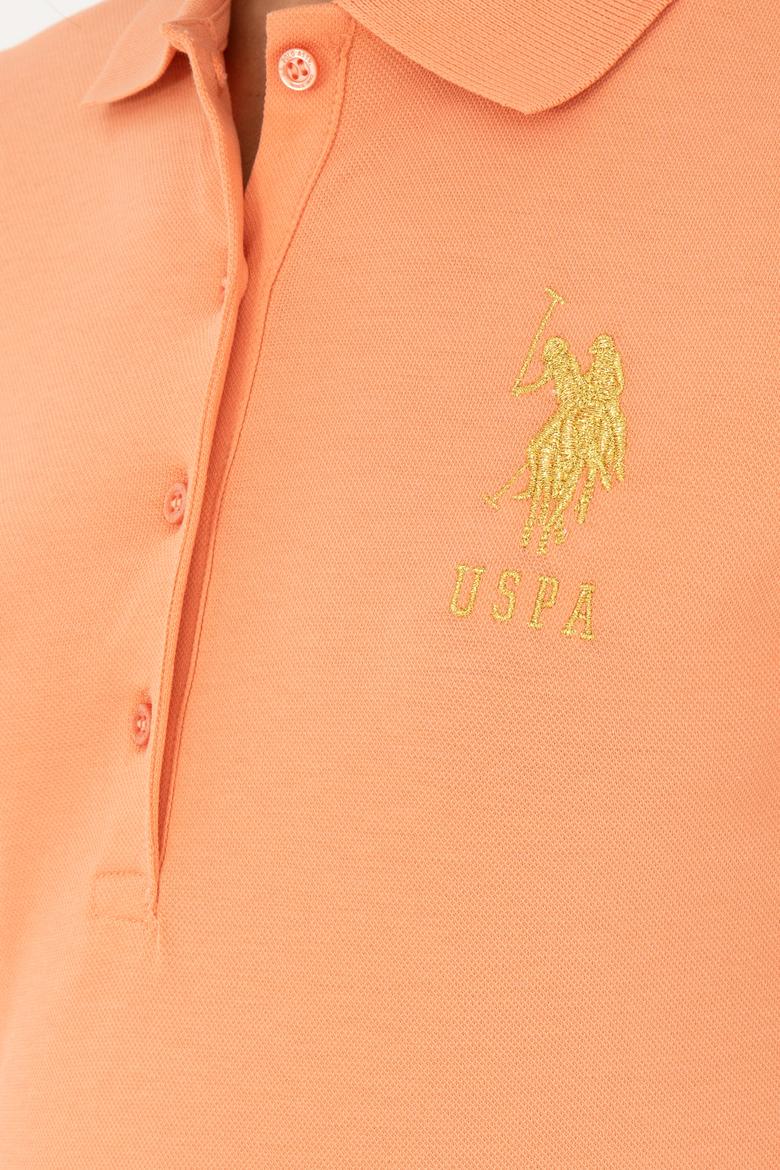 Kadın Somon Basic Polo Yaka Tişört - 50280071192