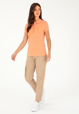 Kadın Somon Basic Polo Yaka Tişört - 50280071192