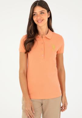 Kadın Somon Basic Polo Yaka Tişört - 50280071192