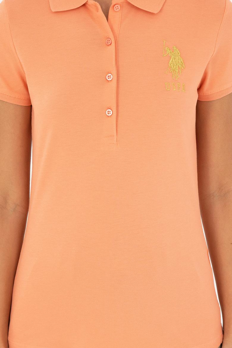 Kadın Somon Basic Polo Yaka Tişört - 50280071192