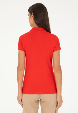 Kadın Kırmızı Basic Polo Yaka Tişört - 50280071064