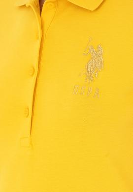 Kadın Sarı Basic Polo Yaka Tişört - 50280071085