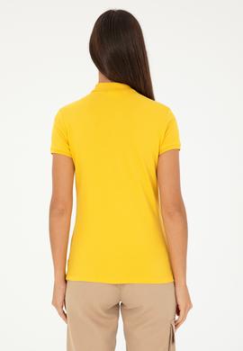 Kadın Sarı Basic Polo Yaka Tişört - 50280071085