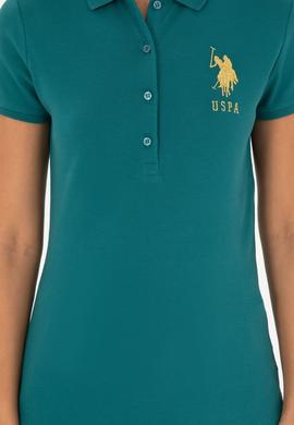 Kadın Koyu Yeşil Basic Polo Yaka Tişört - 50280071101