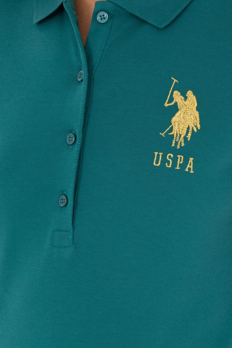 Kadın Koyu Yeşil Basic Polo Yaka Tişört - 50280071101