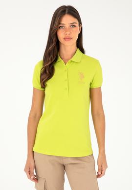 Kadın Fıstık Yeşili Basic Polo Yaka Tişört - 50280071109