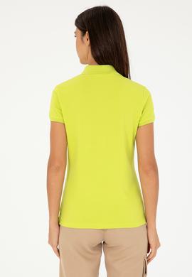 Kadın Fıstık Yeşili Basic Polo Yaka Tişört - 50280071109