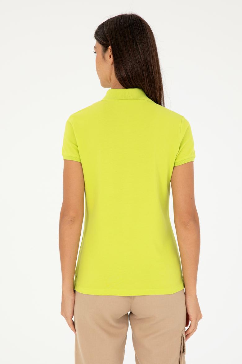 Kadın Fıstık Yeşili Basic Polo Yaka Tişört - 50280071109