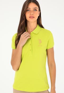 Kadın Fıstık Yeşili Basic Polo Yaka Tişört - 50280071109