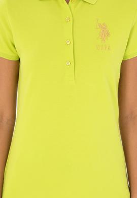 Kadın Fıstık Yeşili Basic Polo Yaka Tişört - 50280071109