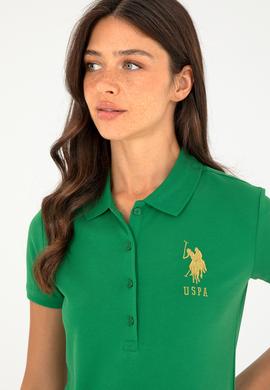 Kadın Yeşil Basic Polo Yaka Tişört - 50280071047