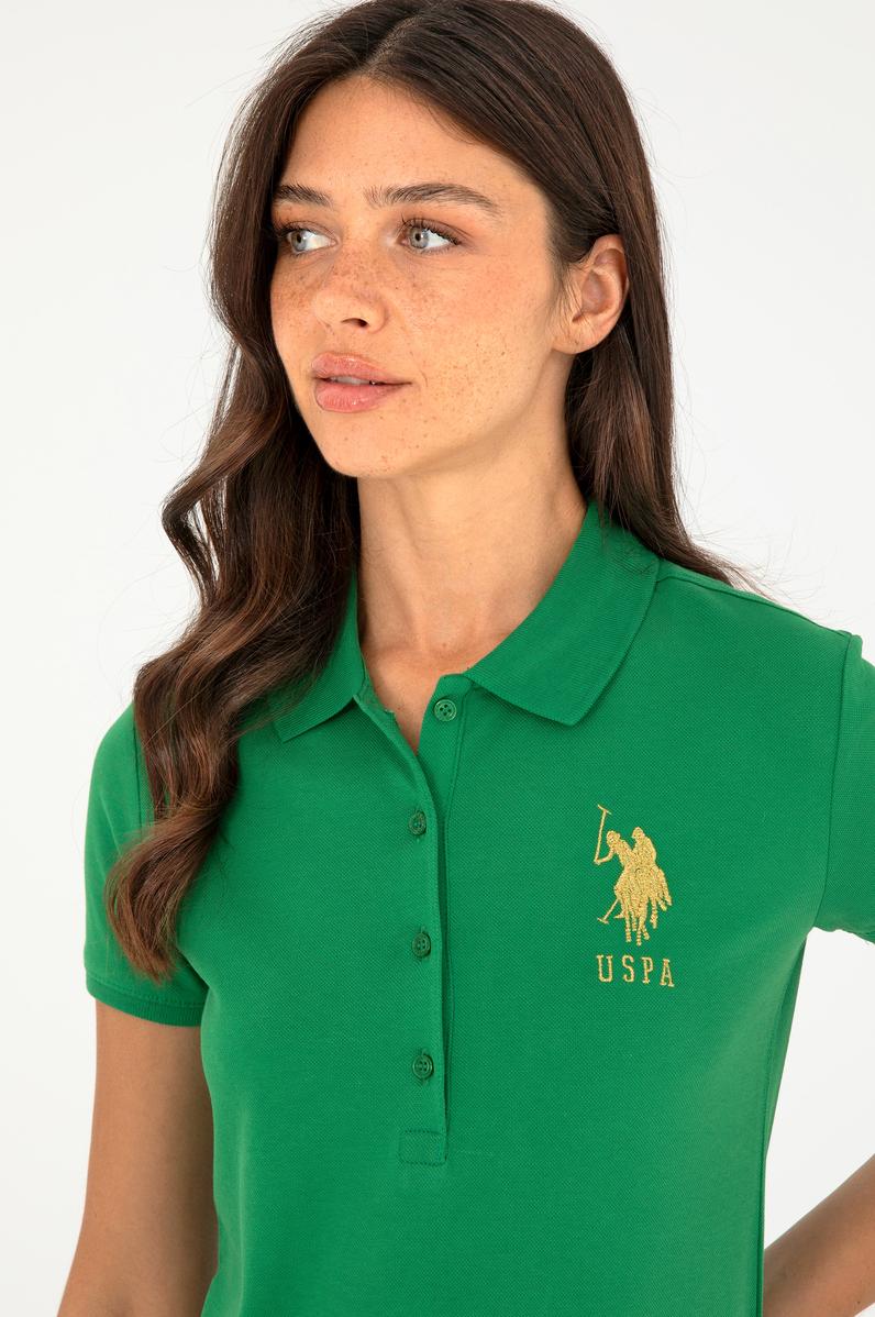 Kadın Yeşil Basic Polo Yaka Tişört