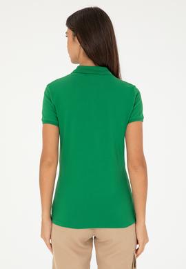 Kadın Yeşil Basic Polo Yaka Tişört - 50280071047