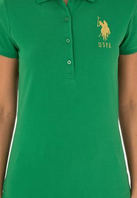 Kadın Yeşil Basic Polo Yaka Tişört - 50280071047