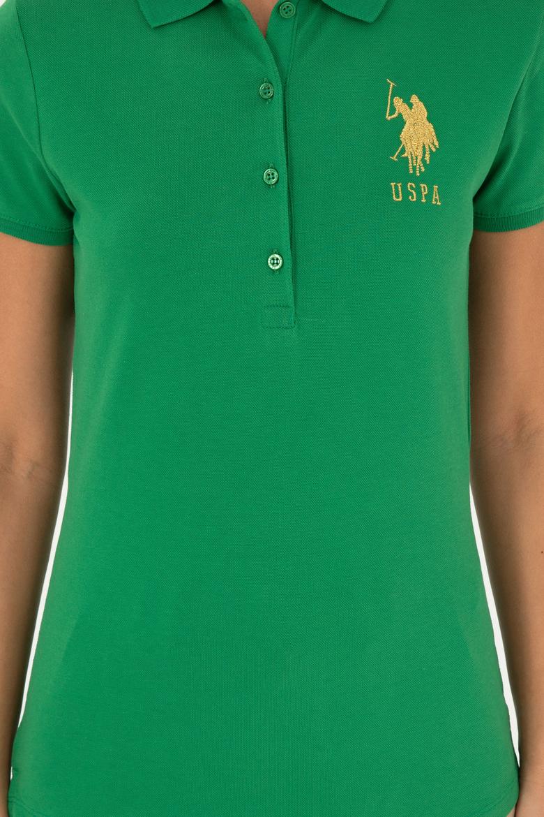 Kadın Yeşil Basic Polo Yaka Tişört - 50280071047