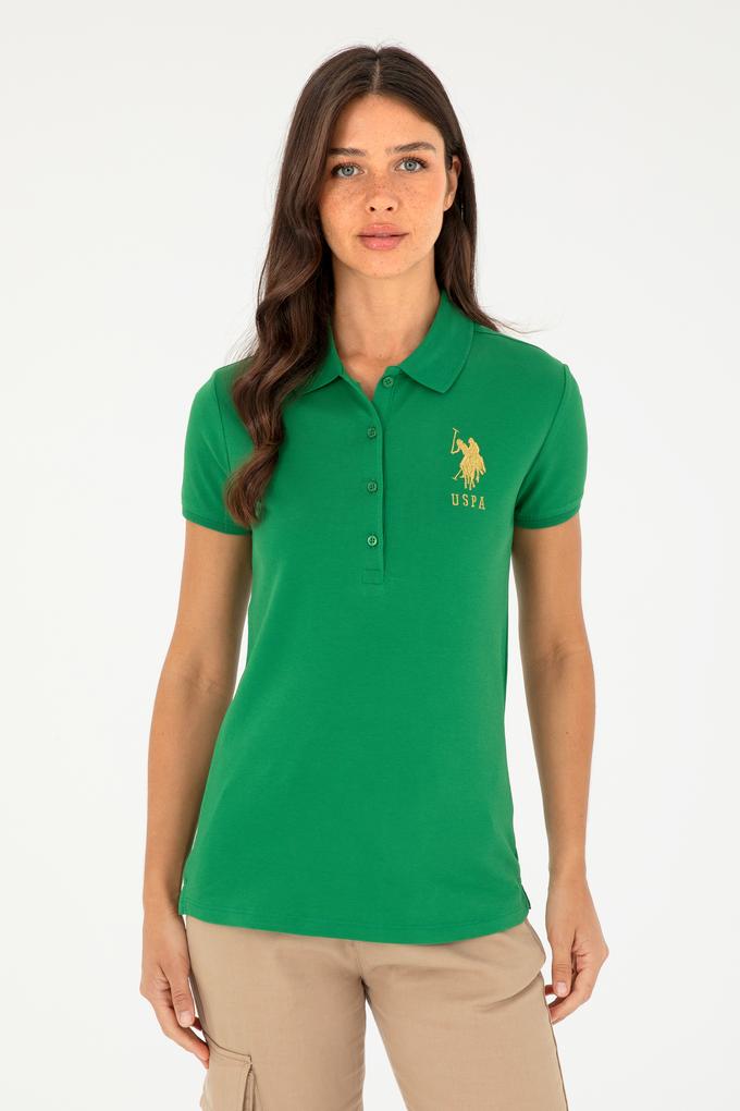 Kadın Yeşil Basic Polo Yaka Tişört