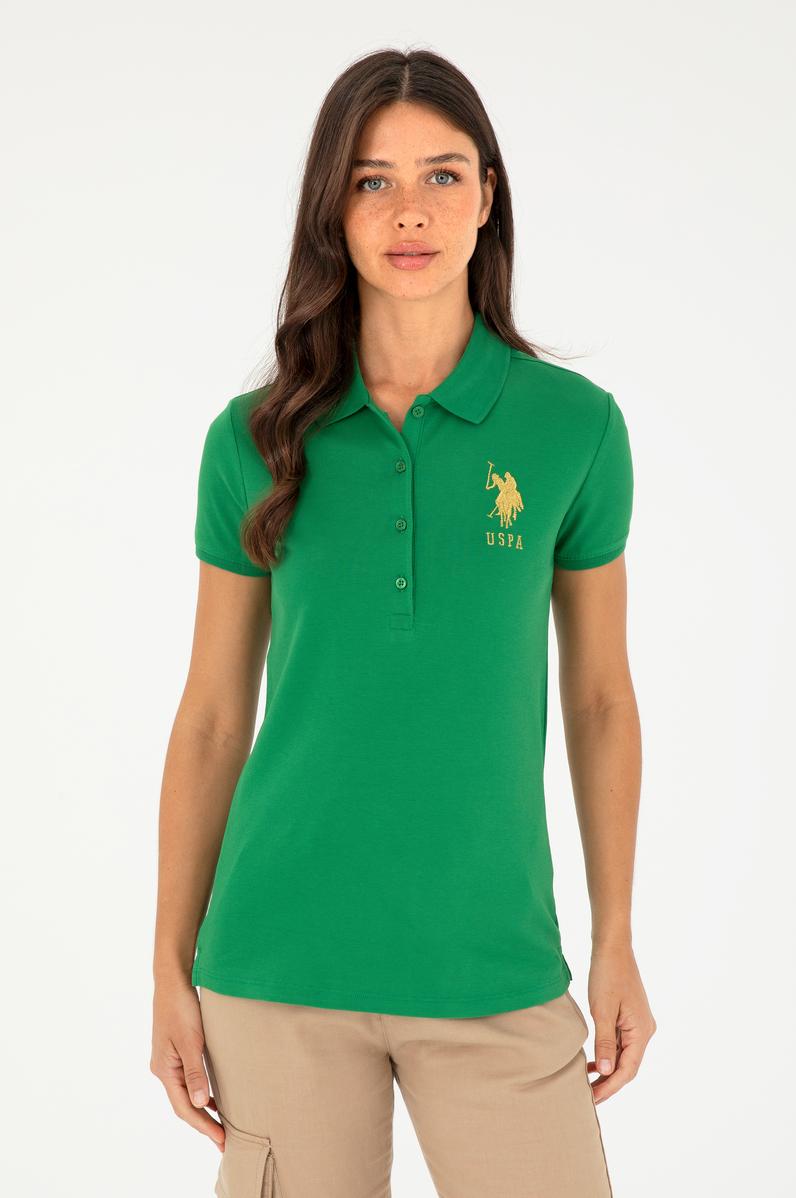 Kadın Yeşil Basic Polo Yaka Tişört