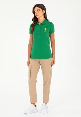 Kadın Yeşil Basic Polo Yaka Tişört - 50280071047