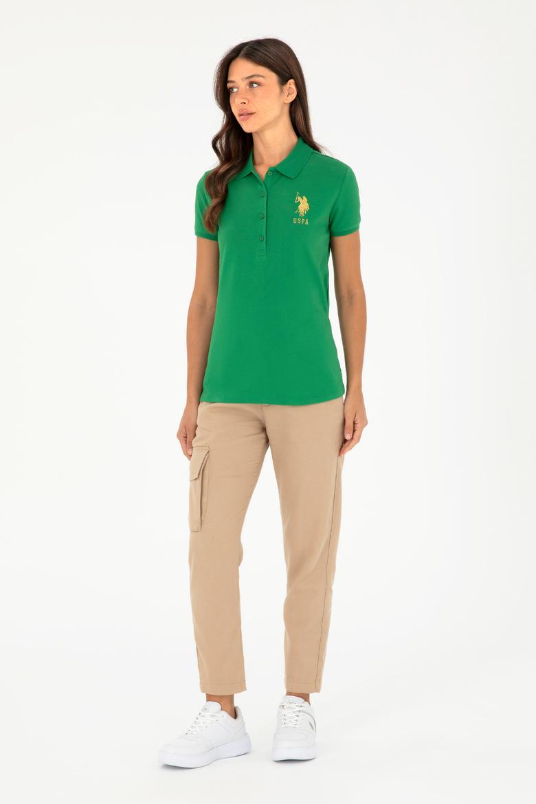 Kadın Yeşil Basic Polo Yaka Tişört - 50280071047