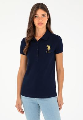 Kadın Lacivert Basic Polo Yaka Tişört - 50280071016
