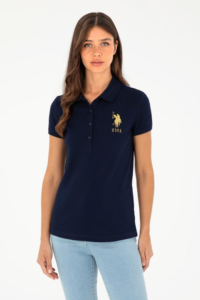 Kadın Lacivert Basic Polo Yaka Tişört