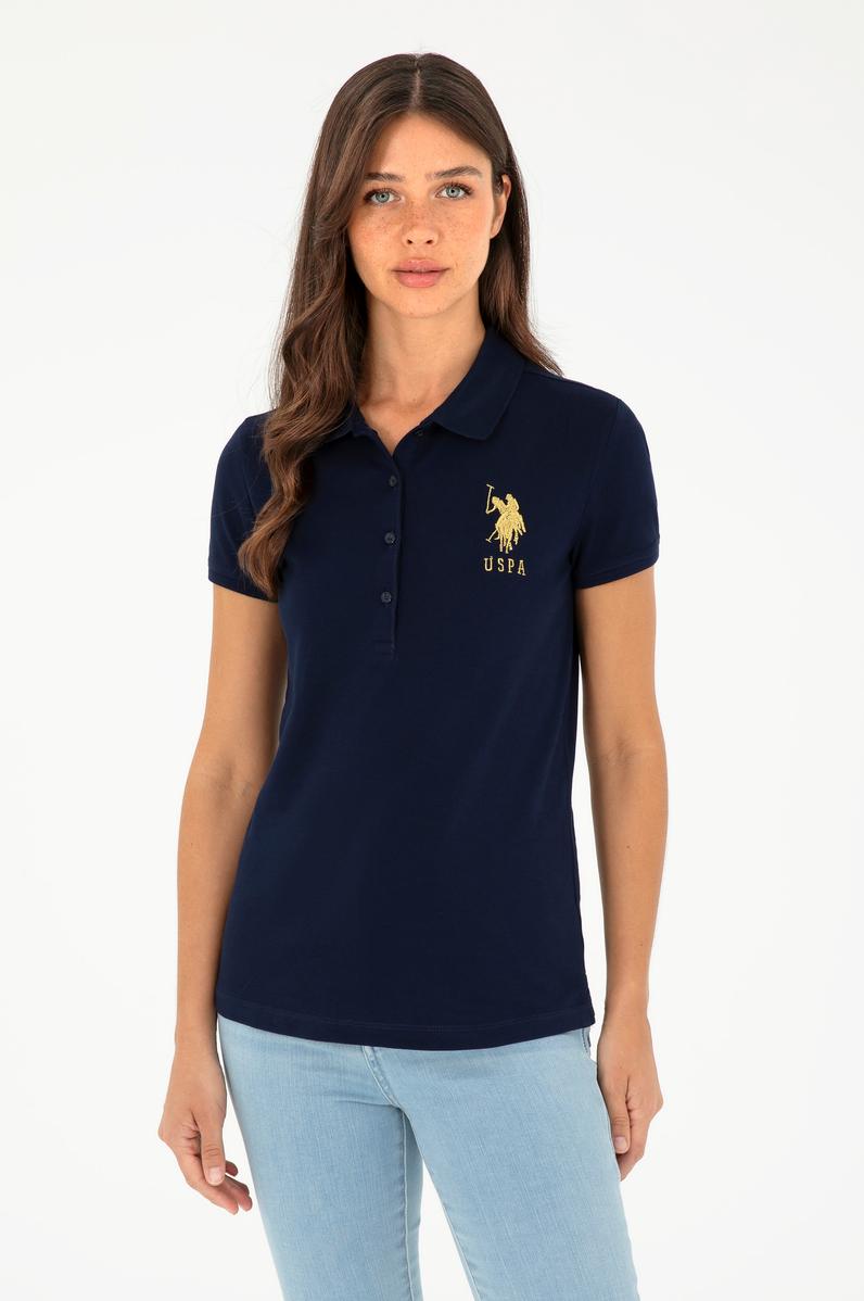 Kadın Lacivert Basic Polo Yaka Tişört