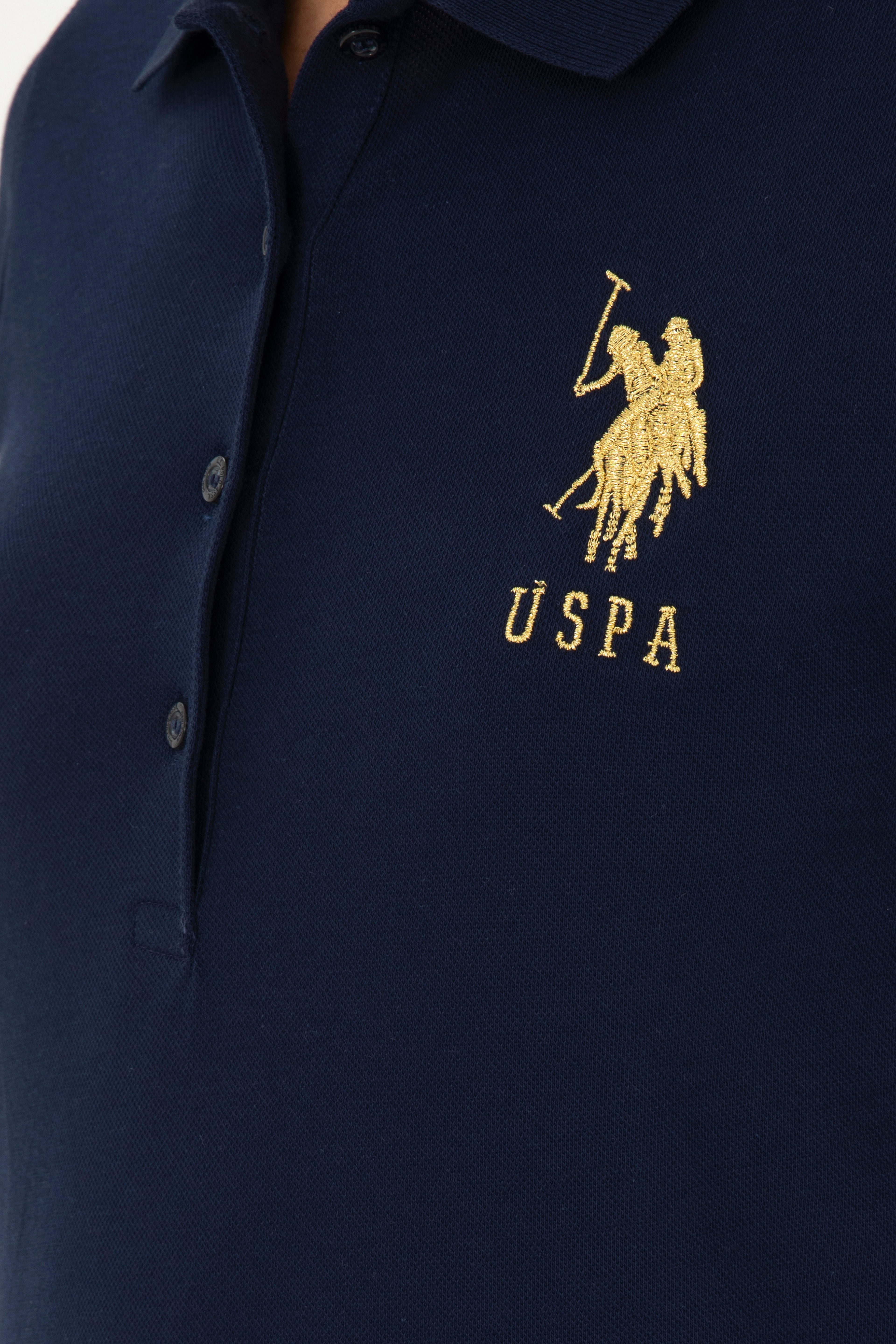 Kadın Lacivert Basic Polo Yaka Tişört