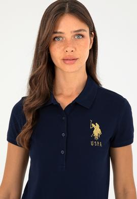 Kadın Lacivert Basic Polo Yaka Tişört - 50280071016