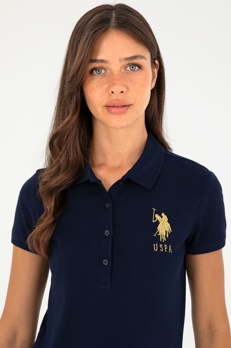 Kadın Lacivert Basic Polo Yaka Tişört