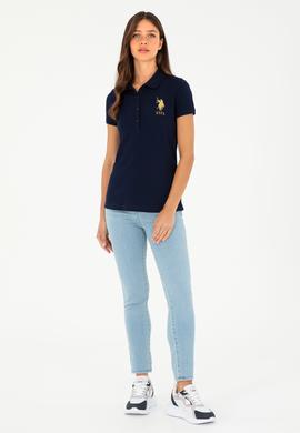 Kadın Lacivert Basic Polo Yaka Tişört - 50280071016