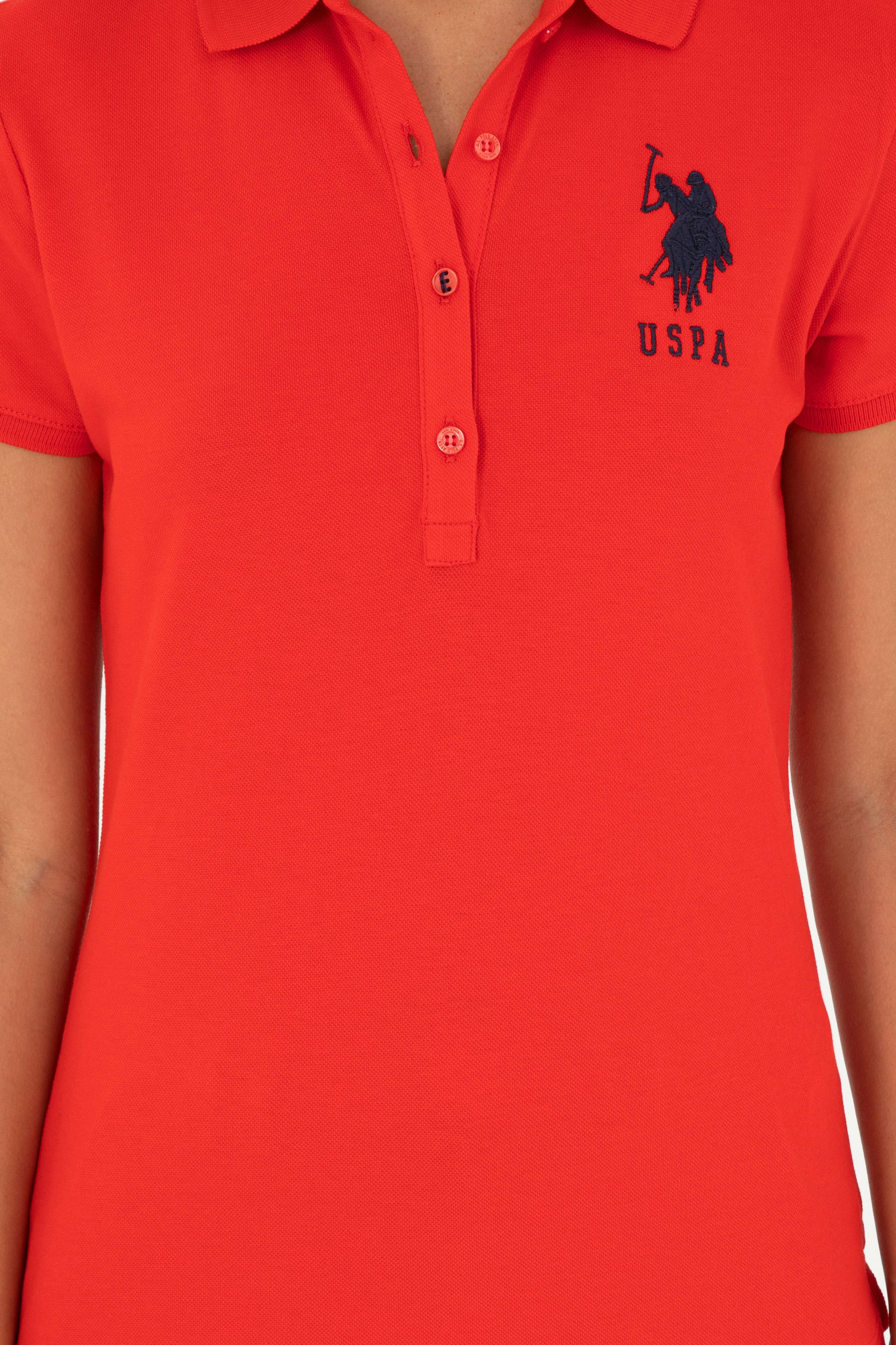Kadın Kırmızı Basic Polo Yaka Tişört - Image 6