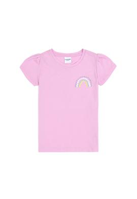 Kız Çocuk Pembe Bisiklet Yaka Baisic Tişört - 50294763008