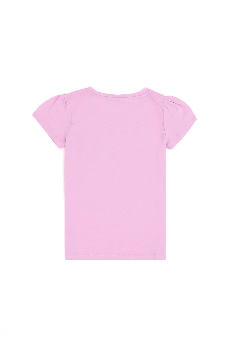 Kız Çocuk Pembe Bisiklet Yaka Baisic Tişört - 50294763008