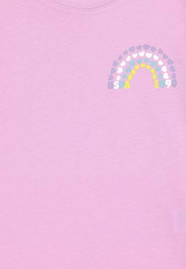 Kız Çocuk Pembe Bisiklet Yaka Baisic Tişört - 50294763008
