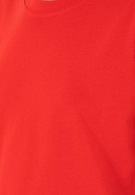 Kadın Kırmızı Bisiklet Yaka Basic Tişört - 50296152008