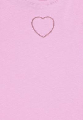 Kız Çocuk Pembe Bisiklet Yaka Baisic Tişört - 50294636007