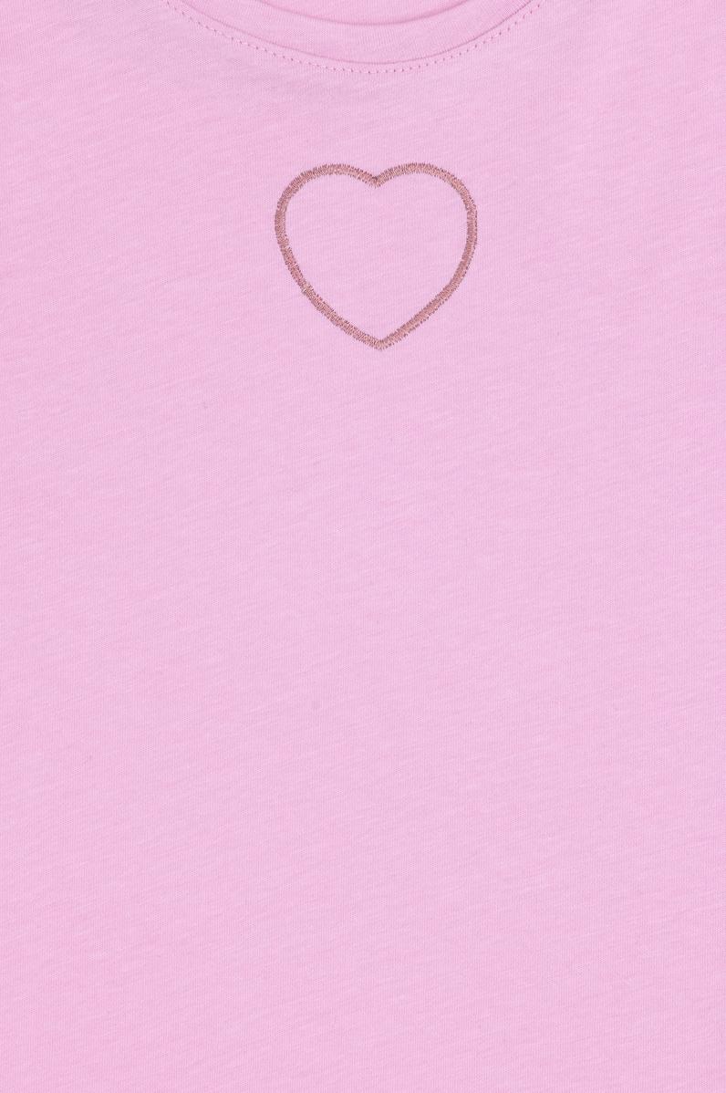 Kız Çocuk Pembe Bisiklet Yaka Baisic Tişört