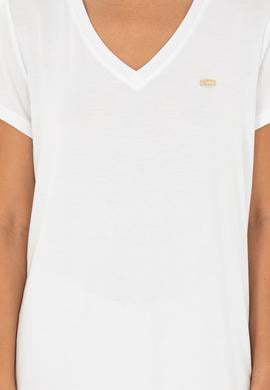 Kadın Beyaz V Yaka Basic Tişört - 50280019173