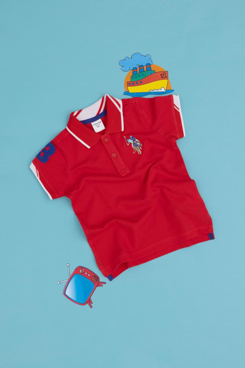 Erkek Bebek Kırmızı Polo Yaka Tişört