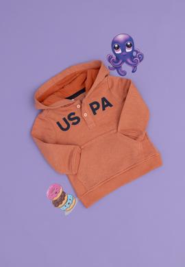 Erkek Bebek Kiremit Melanj Basic Sweatshirt - 50261307156